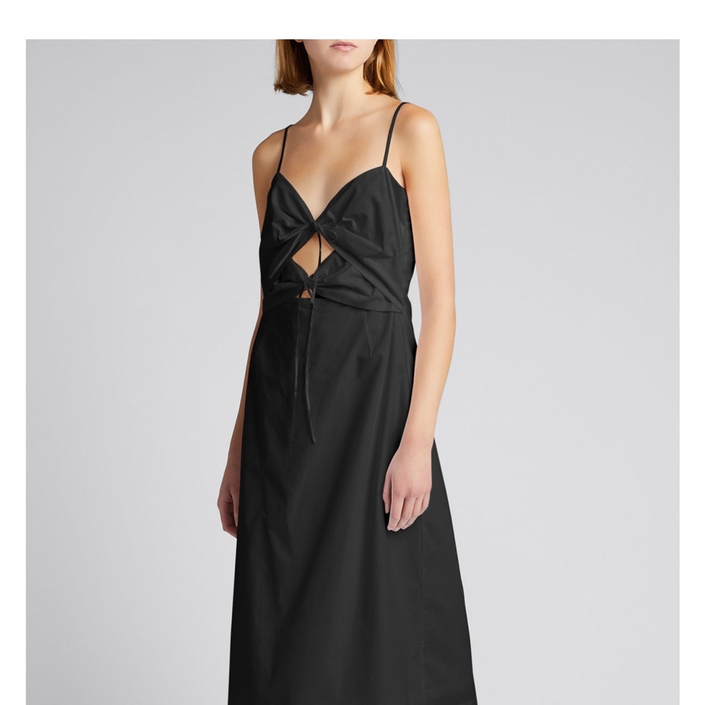 RACHEL COMEY Chernist Tie-front Poplin dress black, size 0